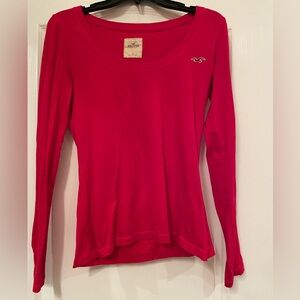 Hollister Women's Bright Red Long Sleeve Tee